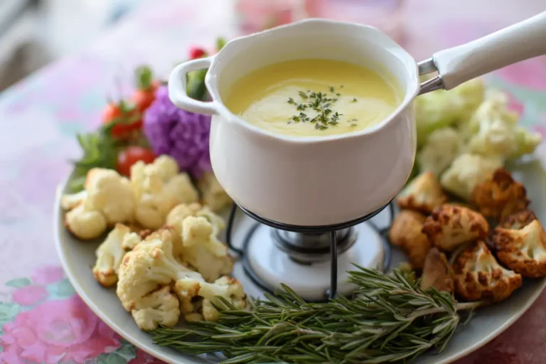 Blumenkohl-Fondue – vegane Low-Carb-Variante des Käsefondues