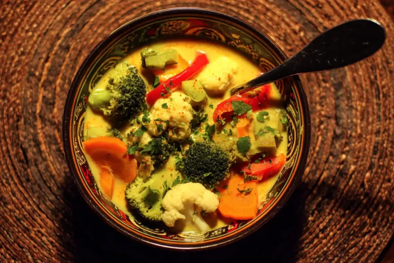 Gemüse für veganes Fondue mit Brühe