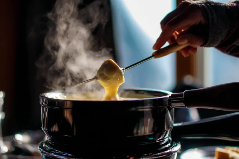 Veganes Käsefondue Rezept in der Zubereitung