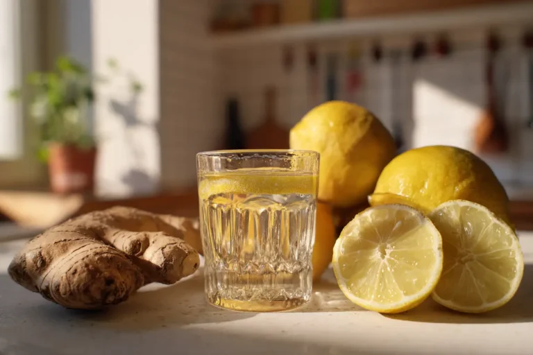 Zitronen Ingwer Shot frischer Vitamin-Kick