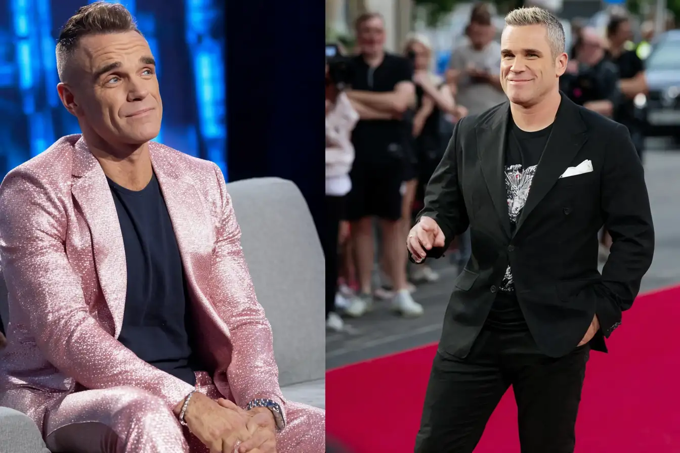 Robbie Williams vor und nach seiner körperlichen Verwandlung