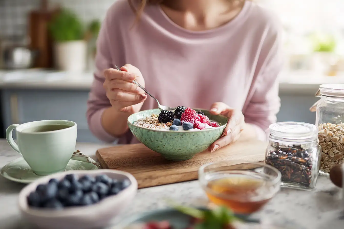 Ozempic Ernährung Frühstück mit Haferflocken und Beeren