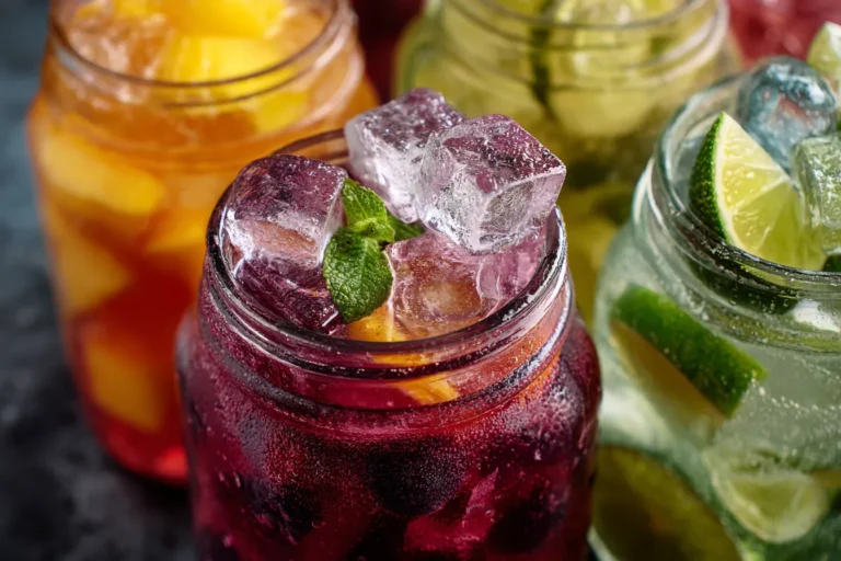 Switchel Variante mit Minze und Eis – Apfelessig Ingwer Rezept