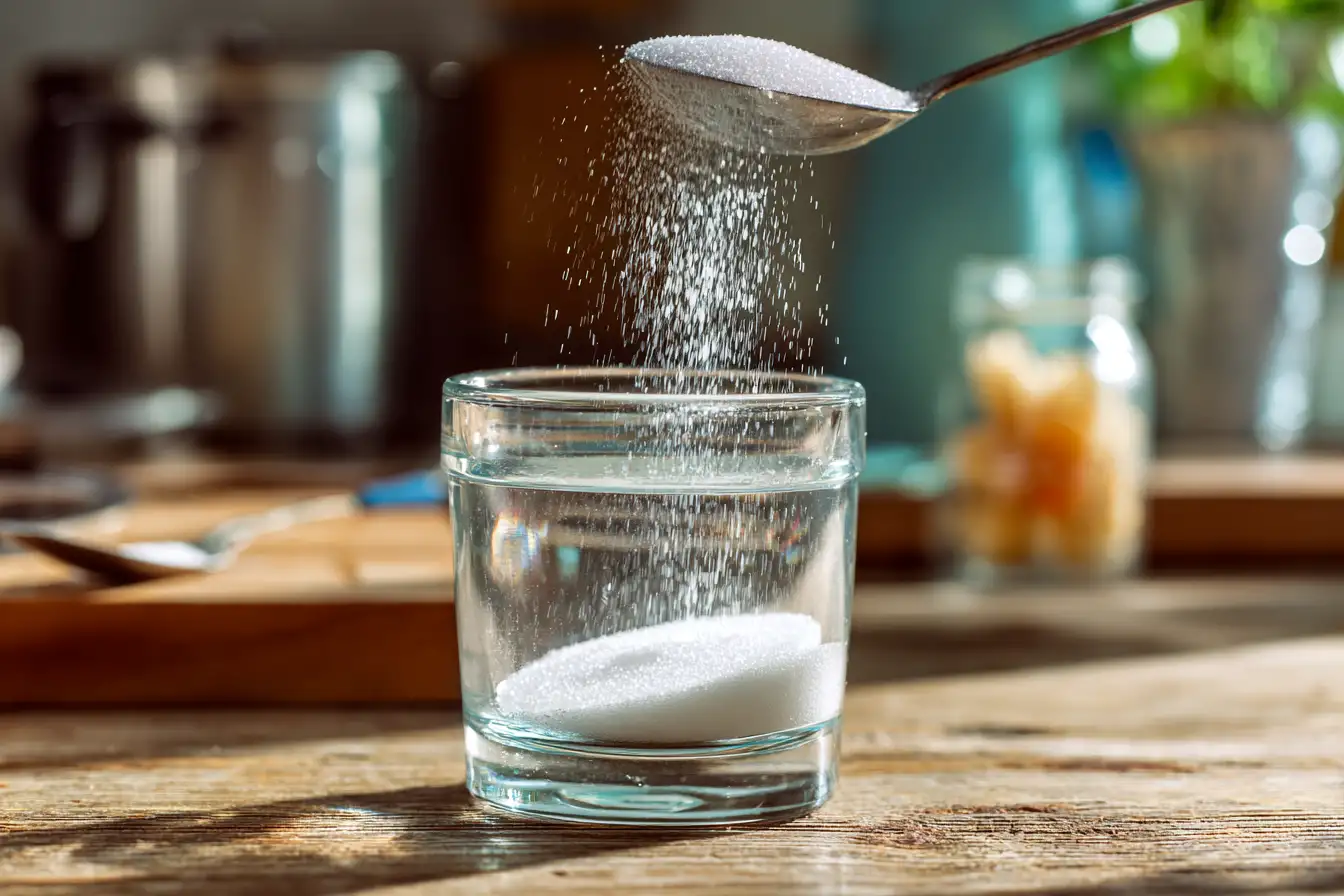Gelatine Getränk zum Abnehmen im Glas auf dem Küchentisch